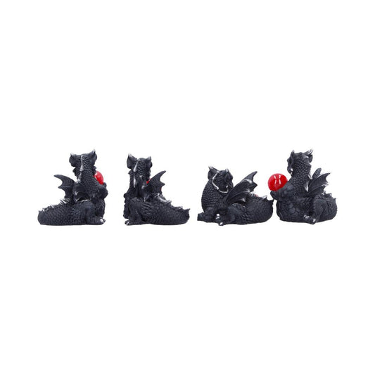 Midnight Treasures Set of 4 Dragon Figurines 5.5cm 2