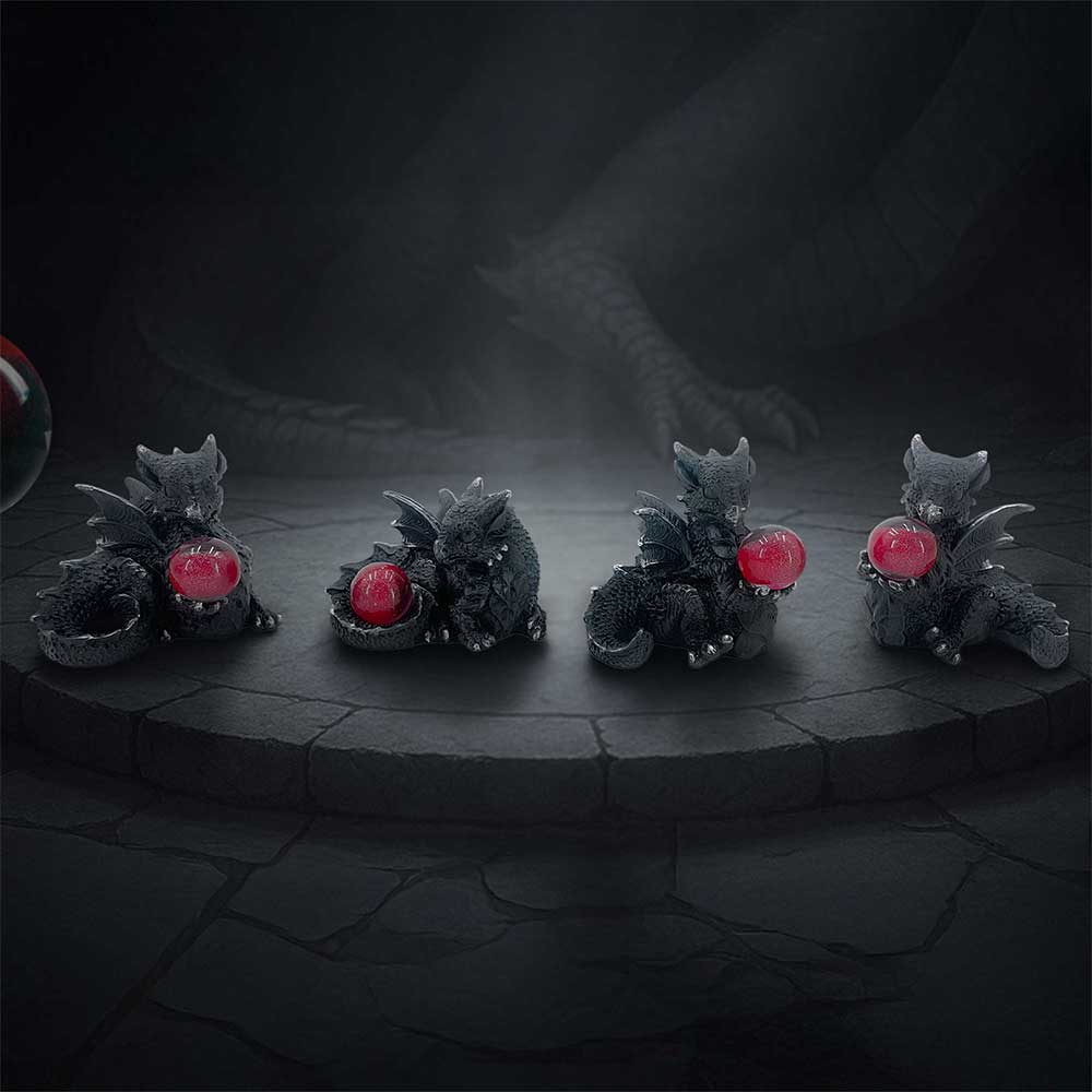 Midnight Treasures Set of 4 Dragon Figurines 5.5cm 6