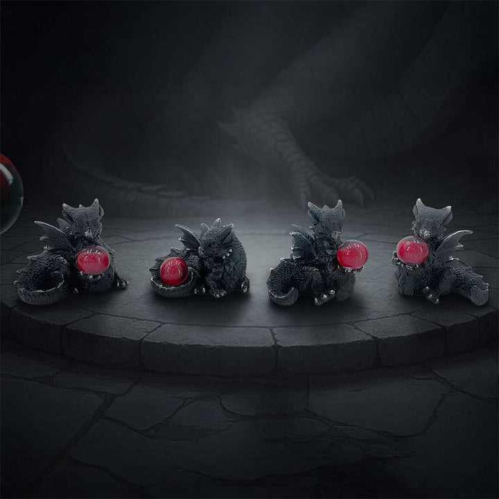 Midnight Treasures Set of 4 Dragon Figurines 5.5cm 6