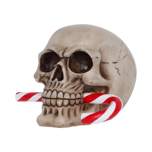 Frostbite Candy Cane LED Skull Figurine 12cm 2