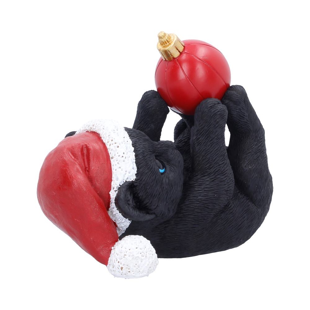 Cat in Santa Hat Playing with Bauble 13.5cm 3