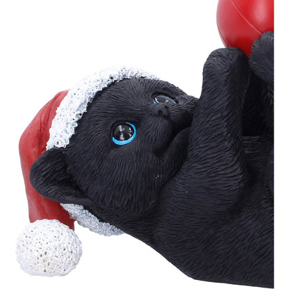 Cat in Santa Hat Playing with Bauble 13.5cm 5