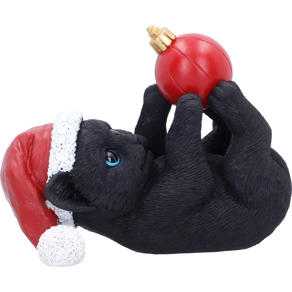 Cat in Santa Hat Playing with Bauble 13.5cm 6
