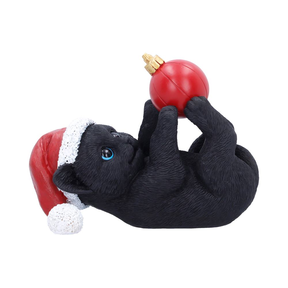 Cat in Santa Hat Playing with Bauble 13.5cm 1
