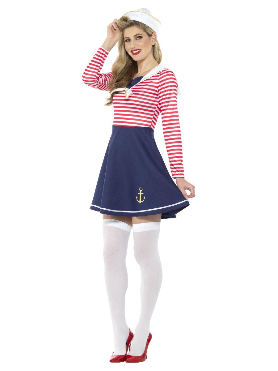 Sailor Lady Costume Blue & White Adult