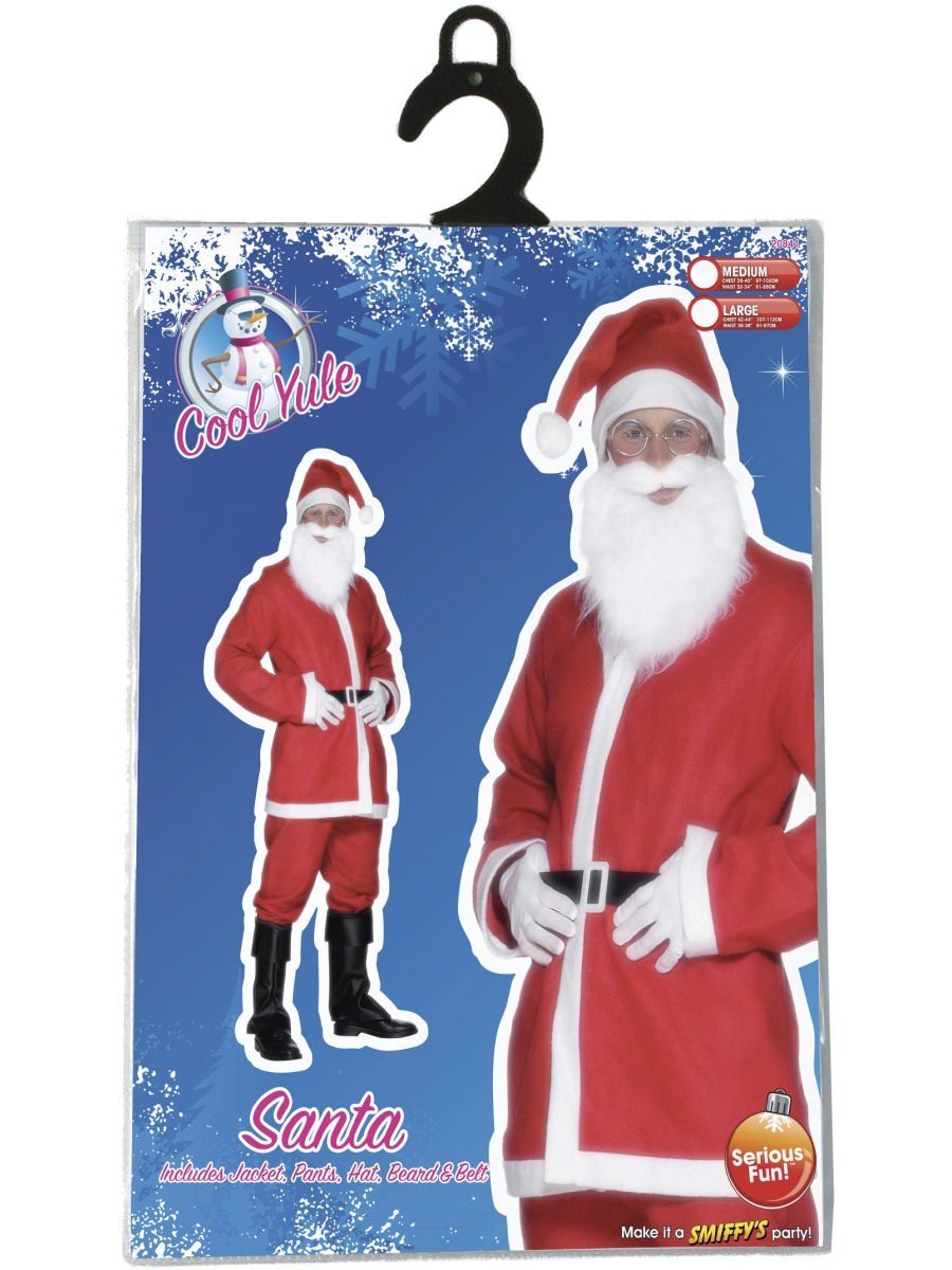 Santa Suit Costume Adult Red White Father Xmas