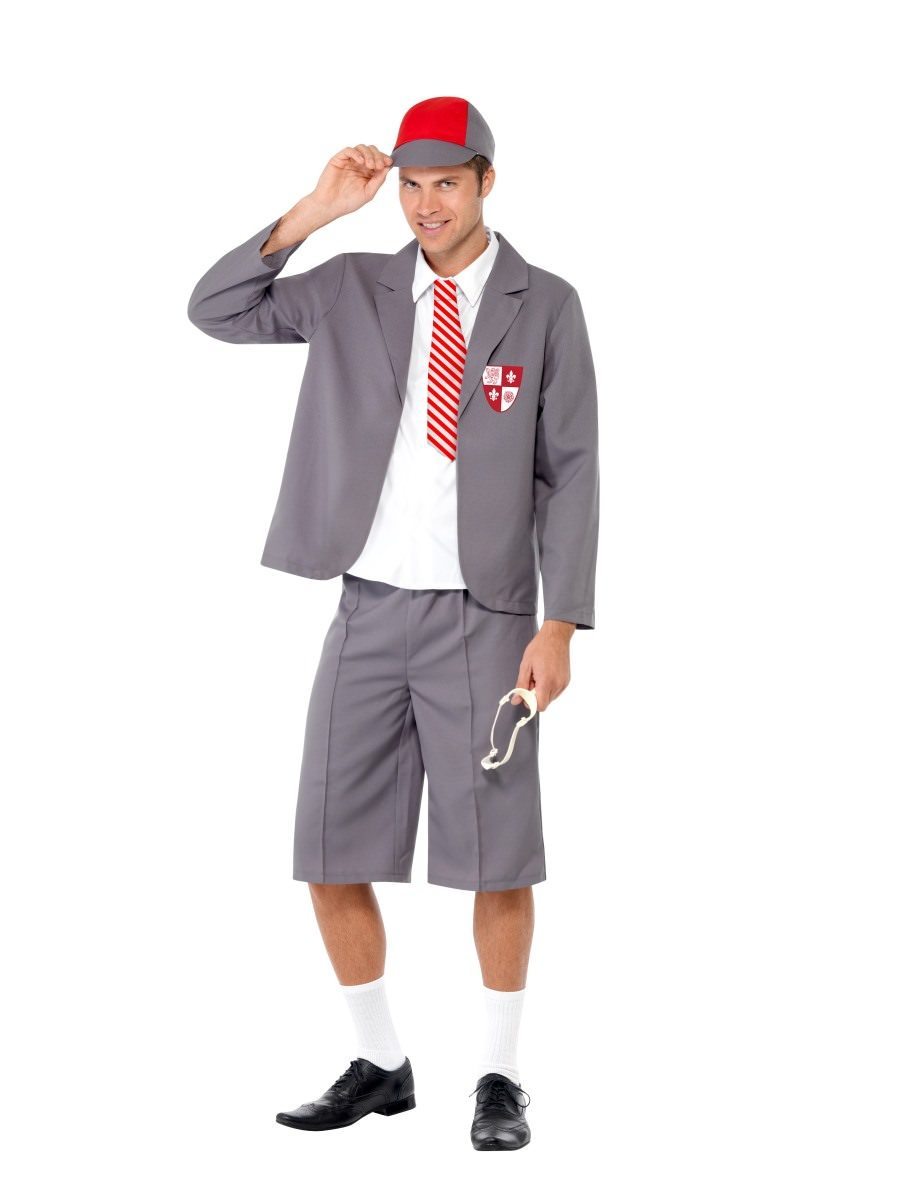 Schoolboy Costume Adult Grey School Uniform