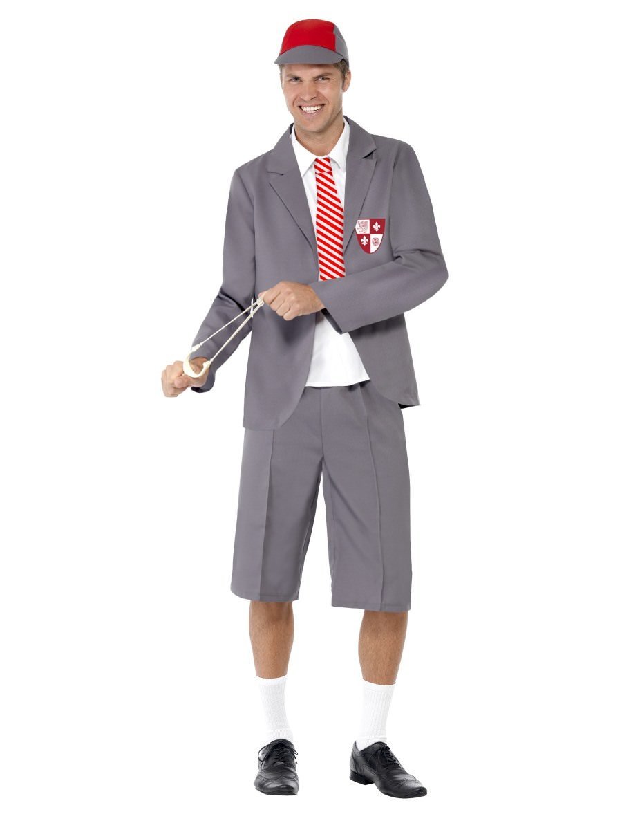 Schoolboy Costume Adult Grey School Uniform 1