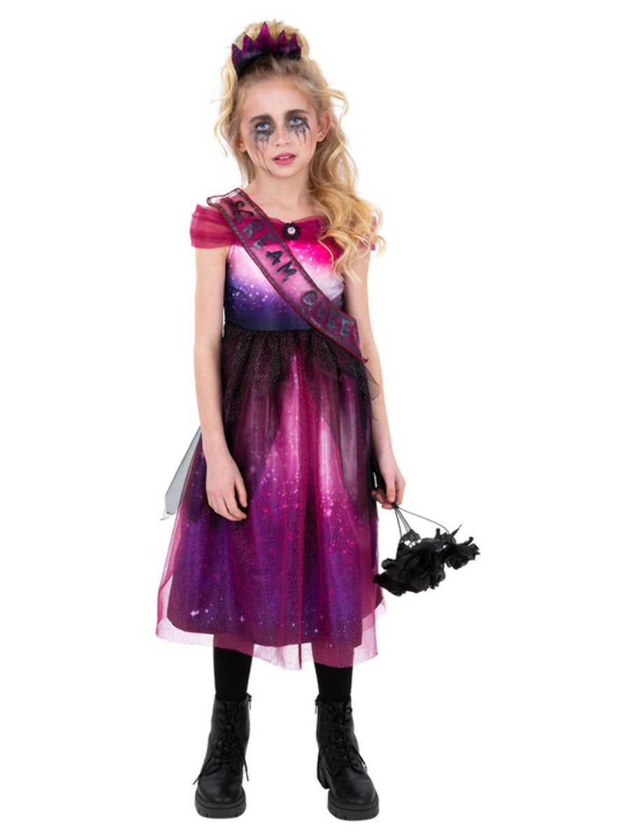 Scream Queen Costume Girls Halloween Prom Dress with Crown 1