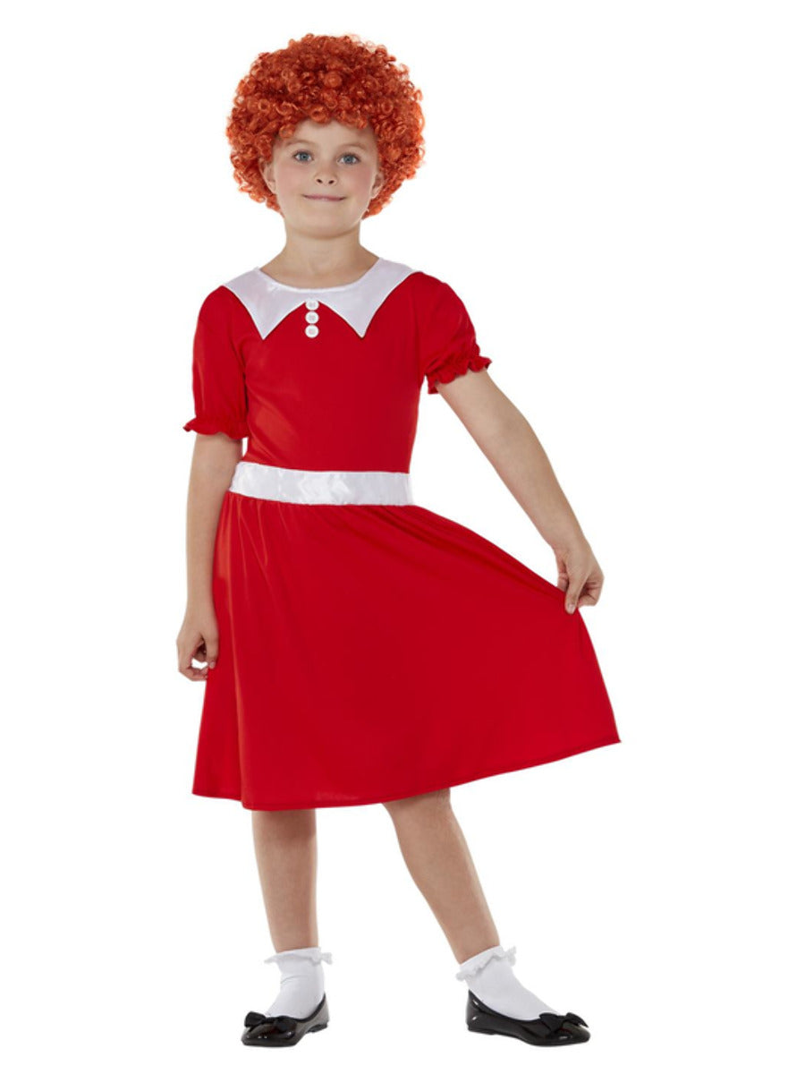 Singing Orphan Costume Annie Red Dress Wig 2