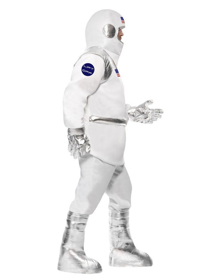 Spaceman Costume Adult White Top Trousers Helmet Gloves Shoe Covers 2