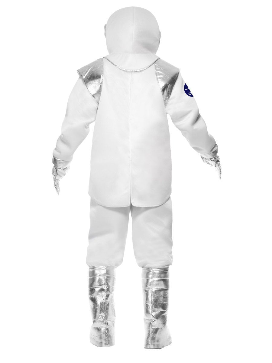 Spaceman Costume Adult White Top Trousers Helmet Gloves Shoe Covers