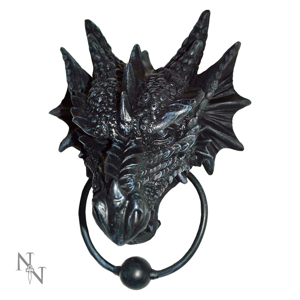 Gothic Black Dragon Door Knocker 20cm 1