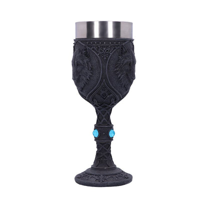 Night Wolf Black Gothic Animal Goblet 19.5cm 2