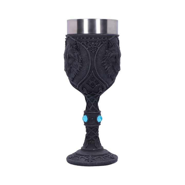 Night Wolf Black Gothic Animal Goblet 19.5cm 2