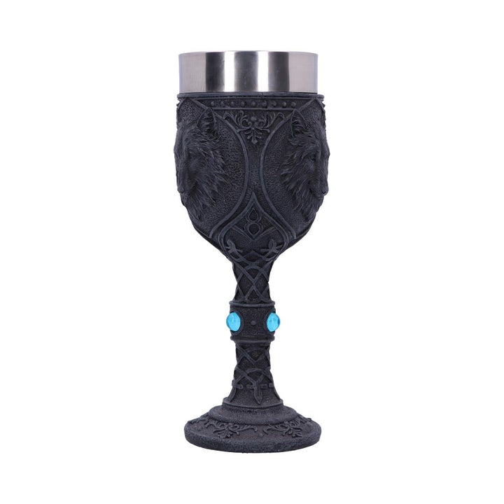 Night Wolf Black Gothic Animal Goblet 19.5cm 4