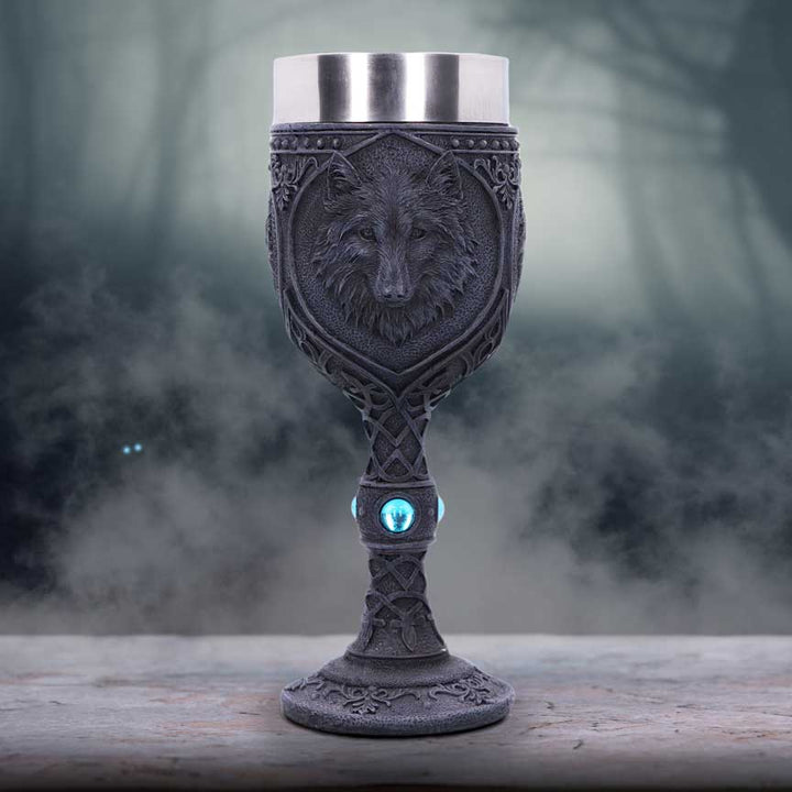 Night Wolf Black Gothic Animal Goblet 19.5cm 7
