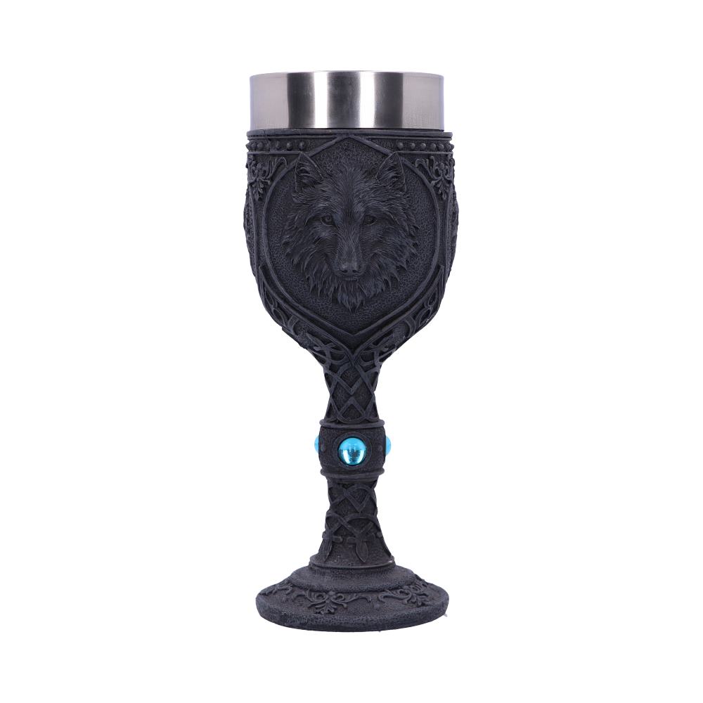 Night Wolf Black Gothic Animal Goblet 19.5cm 1