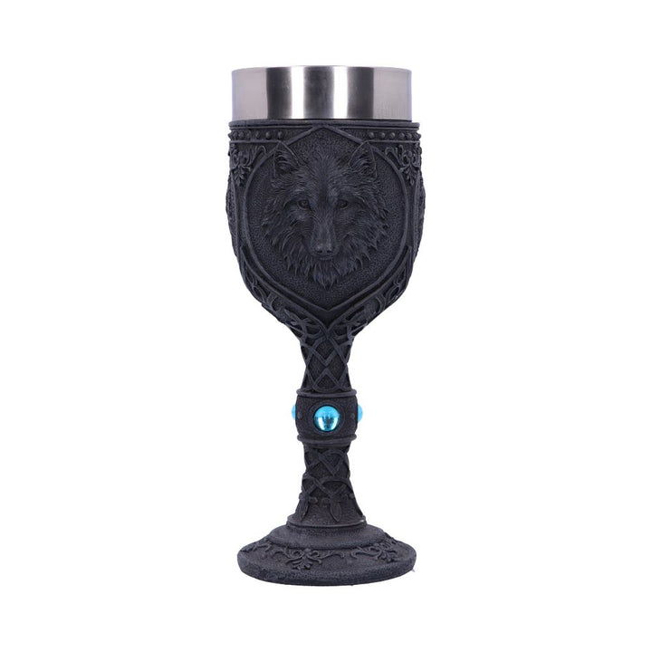 Night Wolf Black Gothic Animal Goblet 19.5cm 1
