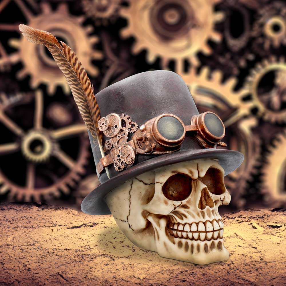 The Aristocrat Steampunk Alternative Skull Figurine 18.5cm 7