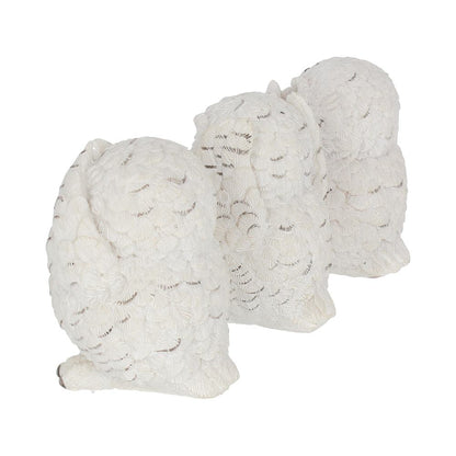 Three Wise Owls Resin Figurines 8cm 3