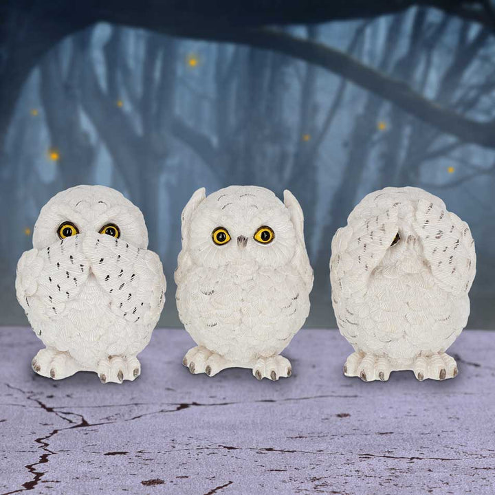 Three Wise Owls Resin Figurines 8cm 7