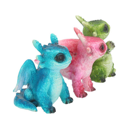 Set of 3 Tiny Dragons Figurines 6.5cm 6