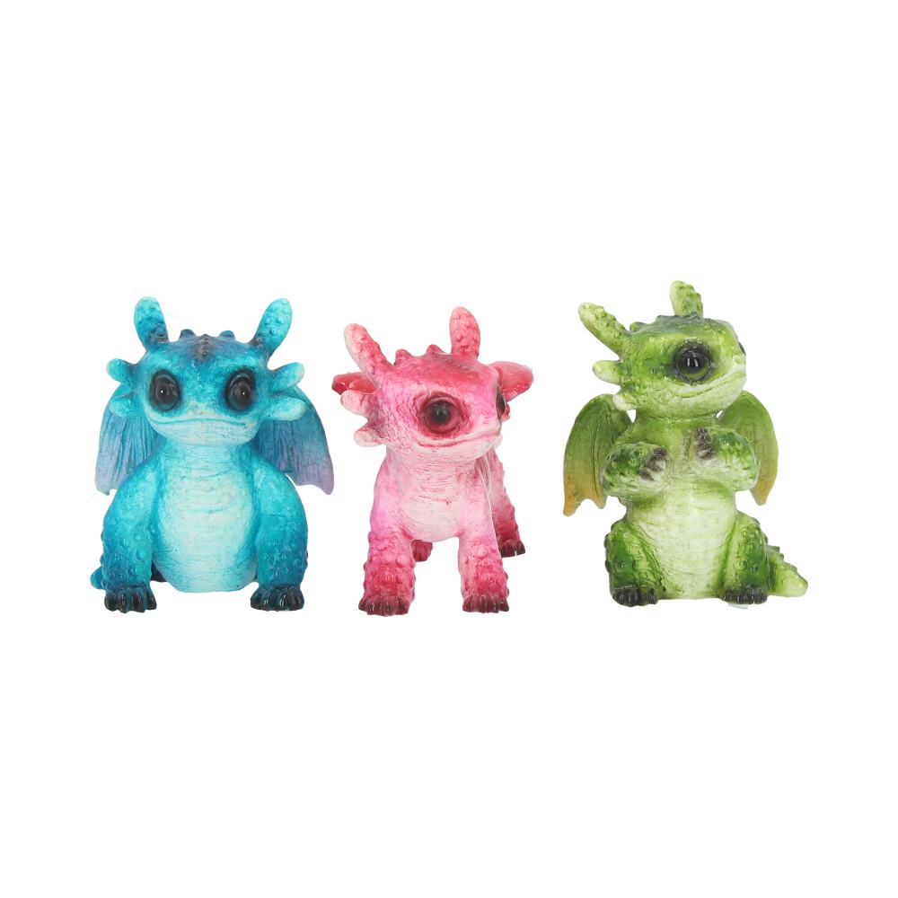 Set of 3 Tiny Dragons Figurines 6.5cm 1
