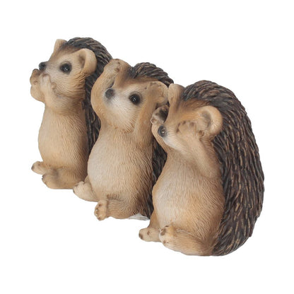 Three Wise Hedgehog Figurines Hedgehogs 9cm 2