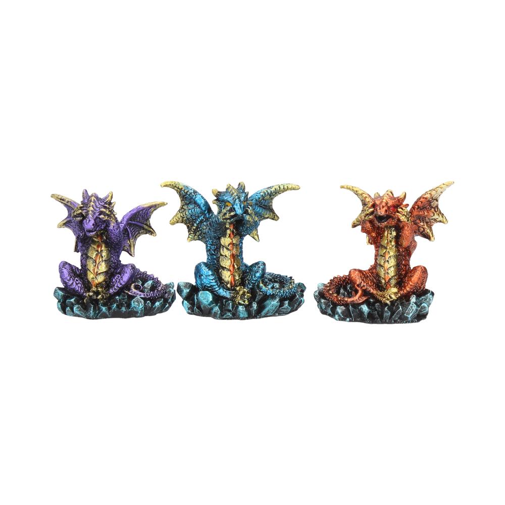Three Wise Dragon Figurines Dragons Set of 3 1