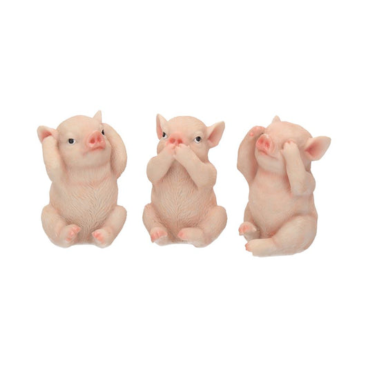 Three Wise Pig Figurines Pigs 9.5cm 1