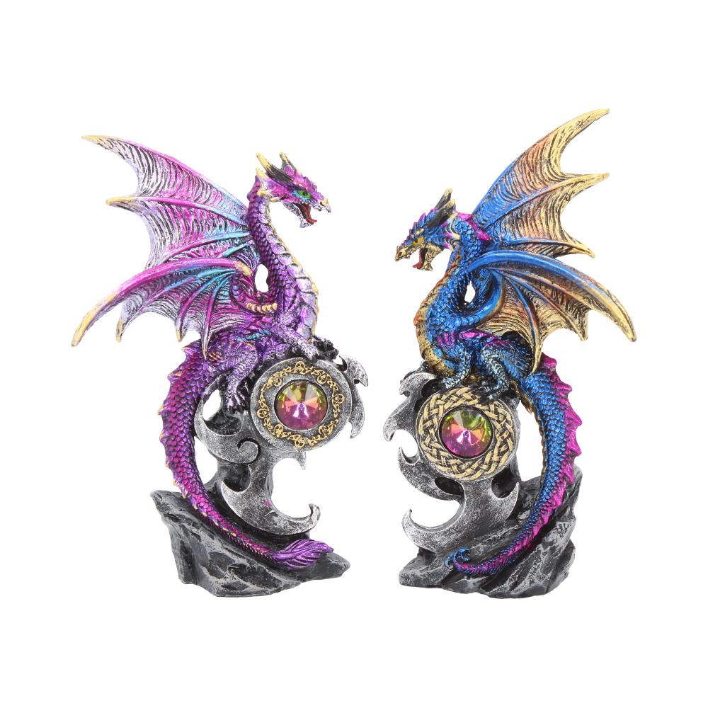 Realm Protectors Figurines Set of Two Fantasy Dragon Crystal Ornaments 15cm 1