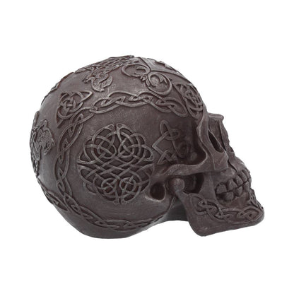 Celtic Iron Skull 16cm Polyresin Statue 6