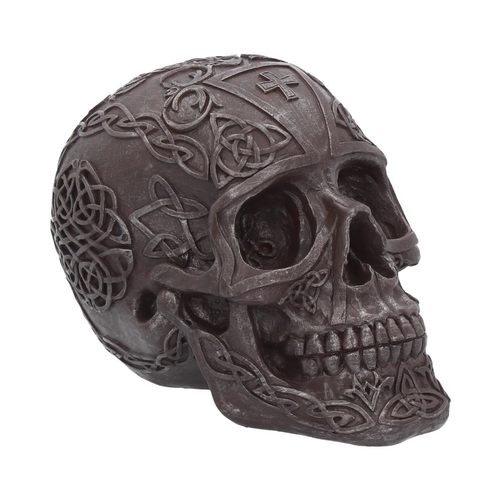 Celtic Iron Skull 16cm Polyresin Statue 1