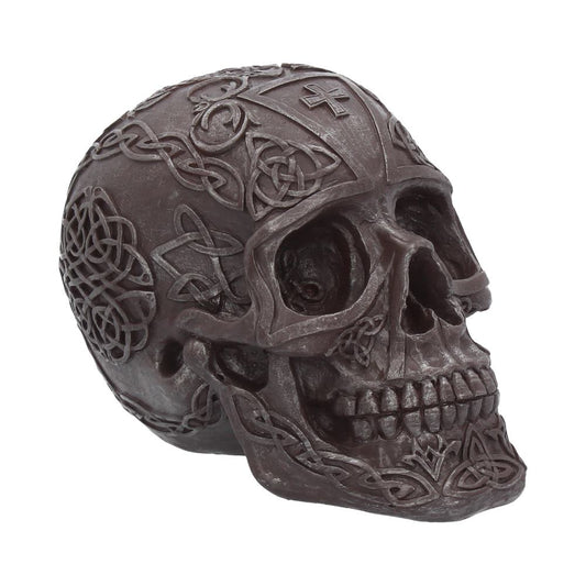 Celtic Iron Skull 16cm Polyresin Statue 1