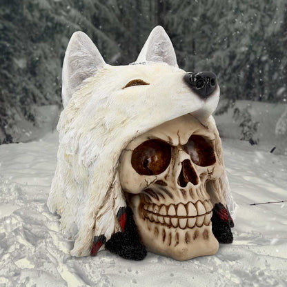 Night Wolf Skull 15.6cm Resin Figure 7