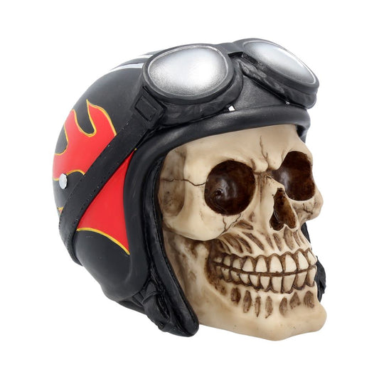 Hell Fire Biker Flame Helmet Skull Ornament 15cm 1