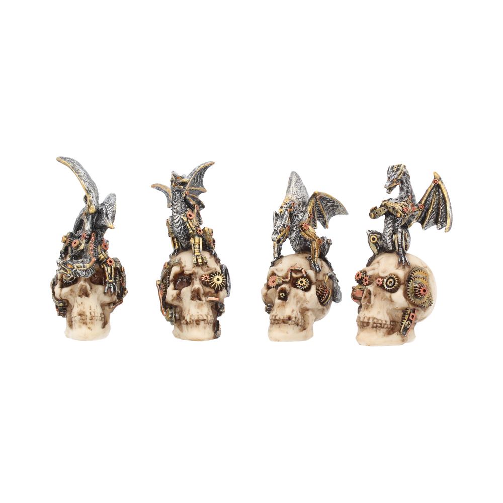 Mind Machines Steampunk Dragons Skulls Set of 4 10.5cm 1