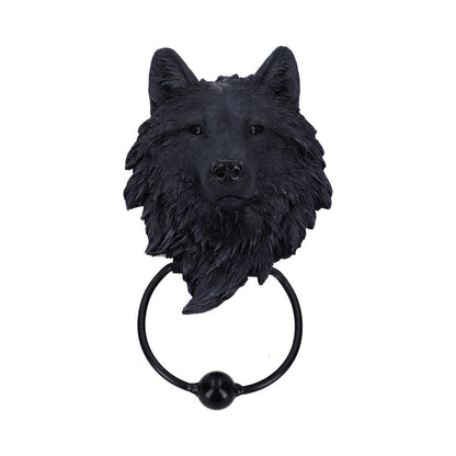 Dark Guardian Wolf Black Canine Door Knocker 22cm 1