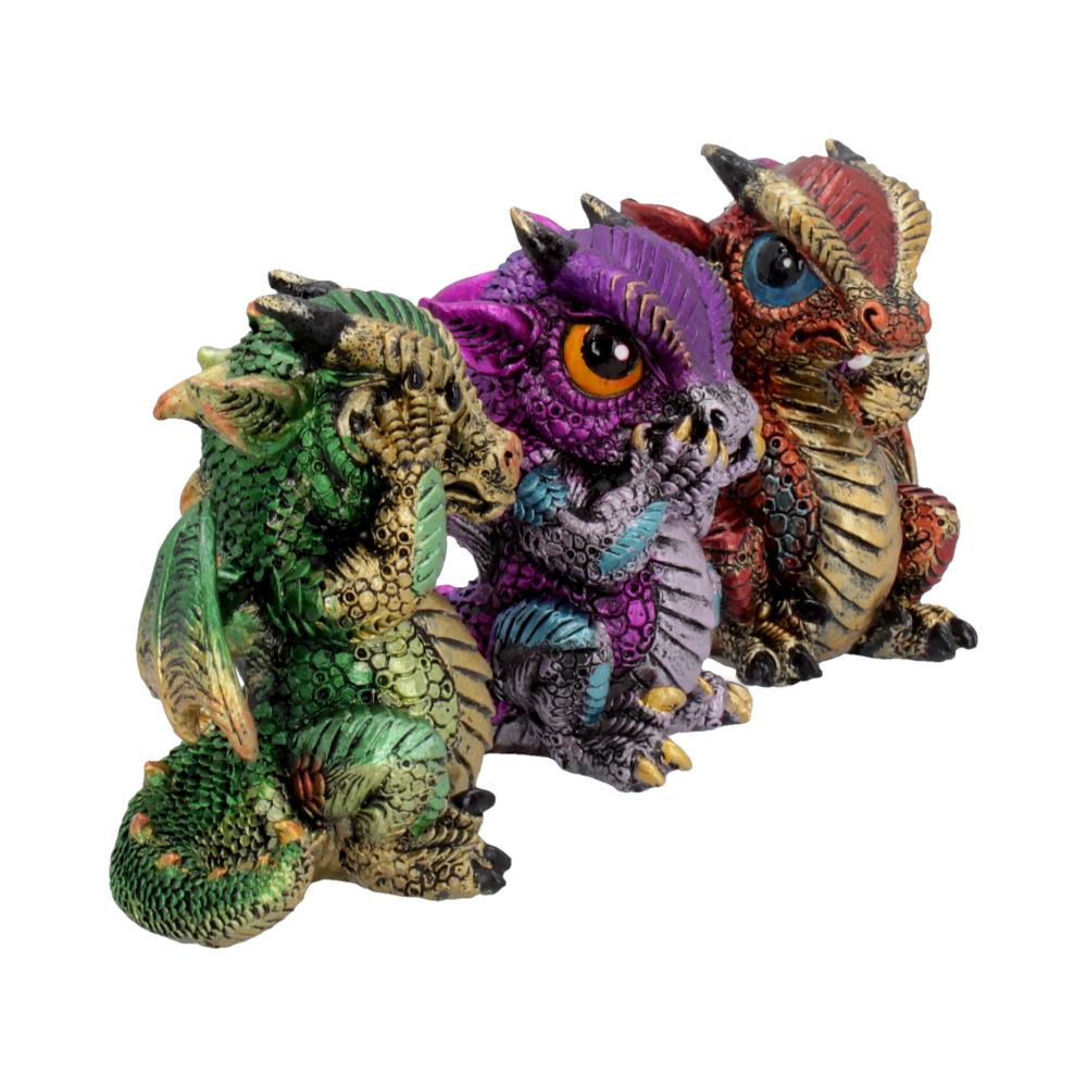 Three Wiselings Figurines Dragon Dragonling Ornaments 8.5cm 6