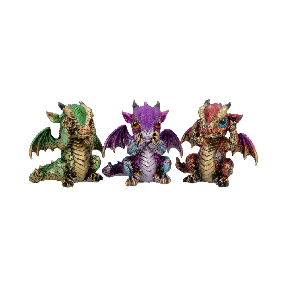 Three Wiselings Figurines Dragon Dragonling Ornaments 8.5cm 1