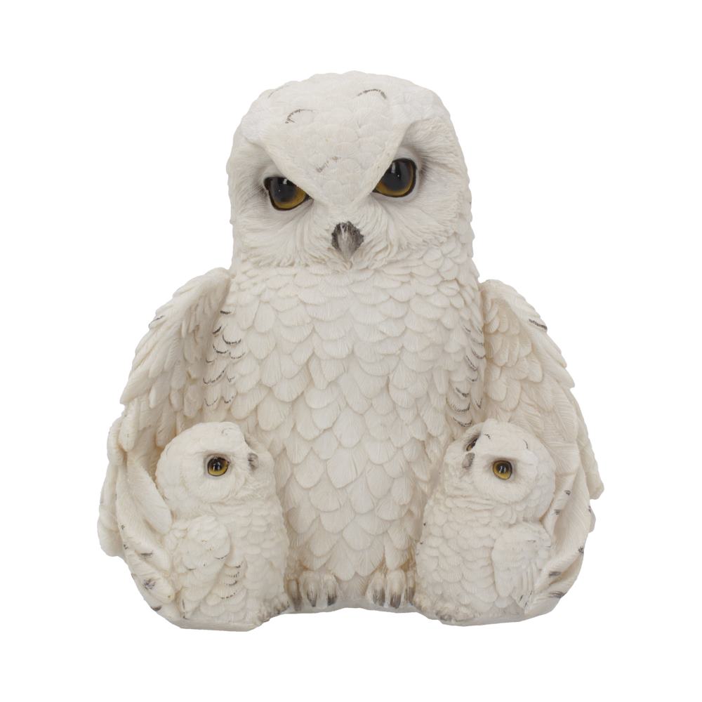 Feathered Family Beautiful Snowy Owl Trio 21.5cm 1