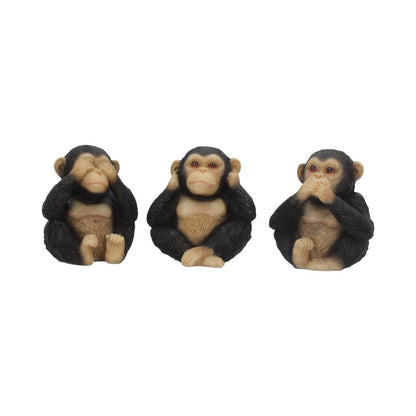 Three Wise Chimps 8cm Resin Display Statue 1