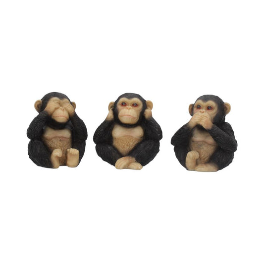 Three Wise Chimps 8cm Resin Display Statue 1