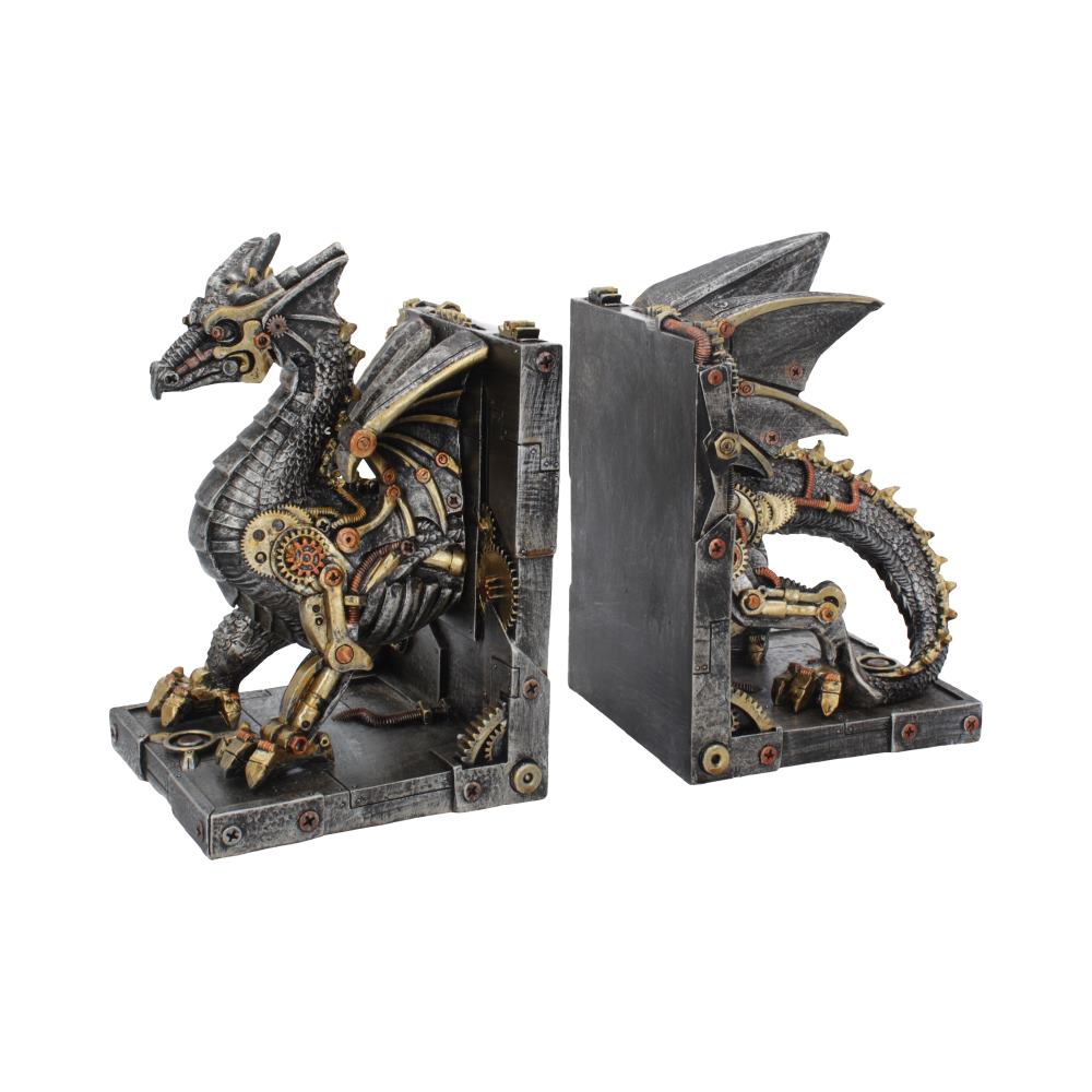 Dracus Machina Steampunk Dragon Bookends 27cm 1