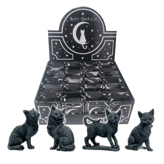 Adorable Lucky Black Cats 9cm Figures Display of 24 1
