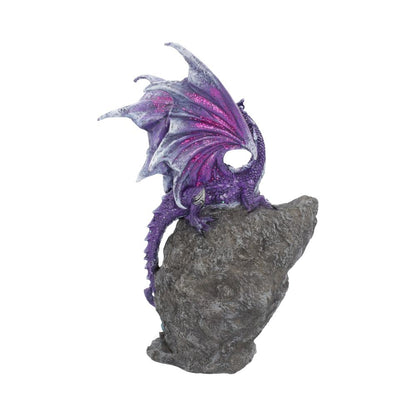 Amethyst Custodian Fantasy Purple Dragon Sitting On a Geode 22cm 3