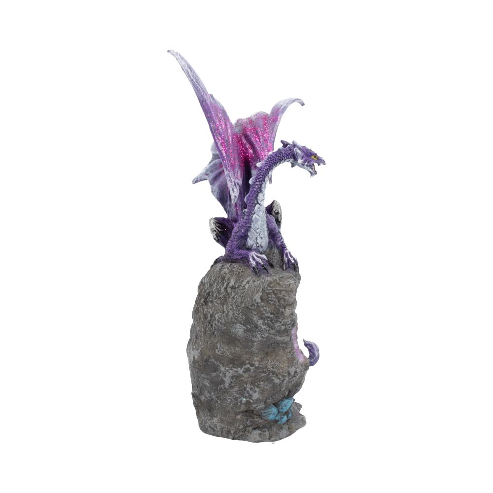 Amethyst Custodian Fantasy Purple Dragon Sitting On a Geode 22cm 4