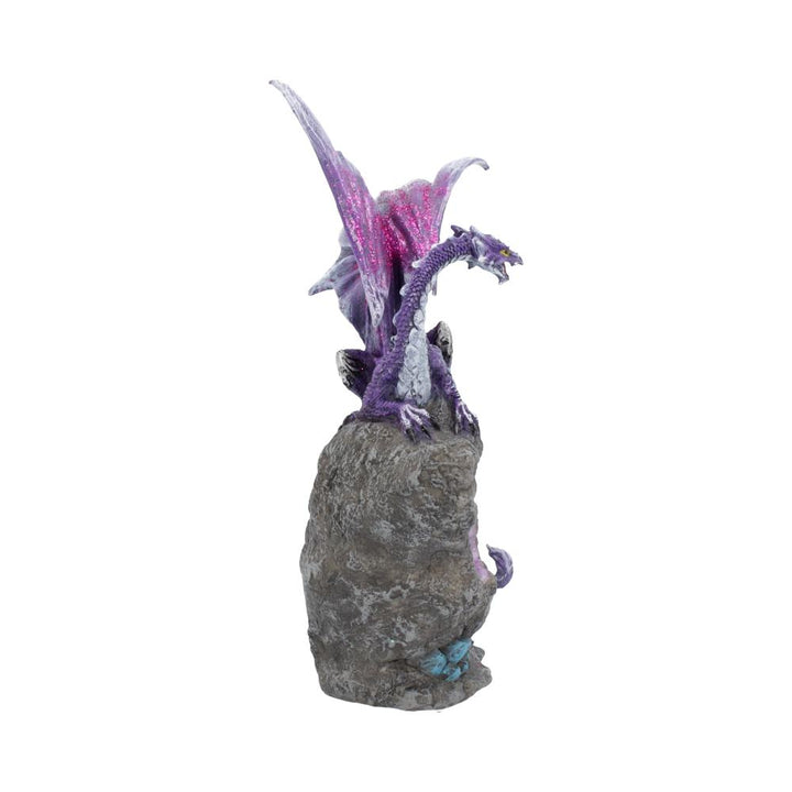 Amethyst Custodian Fantasy Purple Dragon Sitting On a Geode 22cm
