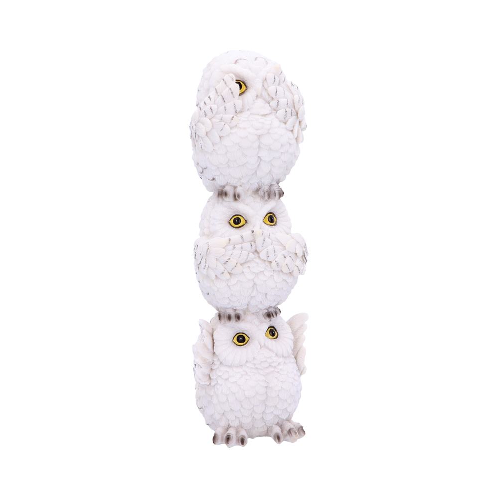 Wisest Totem Three Wise White Owls Ornament 20cm